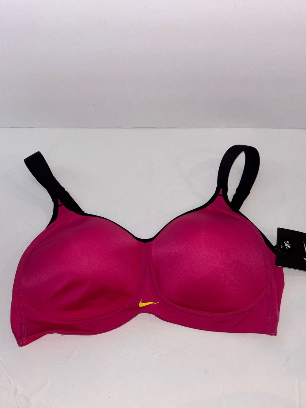 Nike Women's Pro Hero High Support Sports Bra Pink Black Sz 38C NWT New